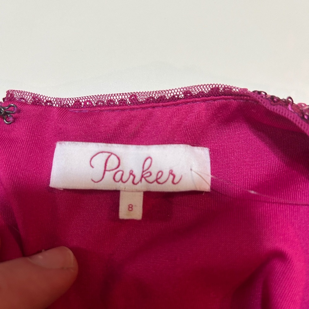 Parker Hot Pink Arienne Sequined V-Neck Mini Dress - Picture 3 of 11